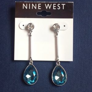 Nine West blue pear drop earrings